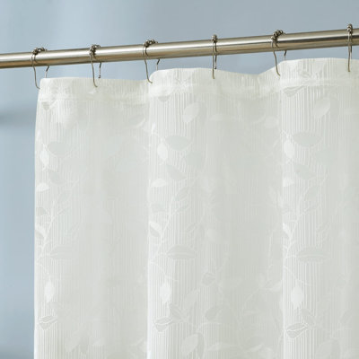 Rideau de douche en dentelle ivoire. Rideau de douche transparent avec motif de feuille rustique. Rideau de douche 72 po x 72 po Modern Farmhouse