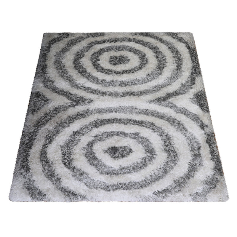 Tapis à motif à poils longs en polyester touffeté à la main Annunziata, Rectangle 10 pi x 14 pi