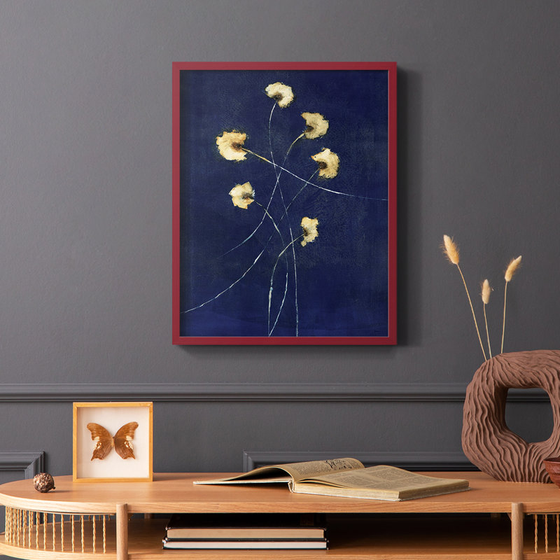 Indigo 1, reproduction encadrée - bois massif, H 10 po x l 8 po, Rouge