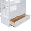 Bunk Bed Frame Storage-Focused Full Over Twin Solid Wood Clean White for Shared Small Bedrooms with Built-In Storage