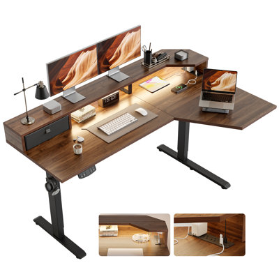 L-Shaped Iron Standing Desk