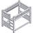Fireside Lodge Cedar Log Bunk Bed - Queen/Queen - Ladder Right - Vintage-686258292-686258250