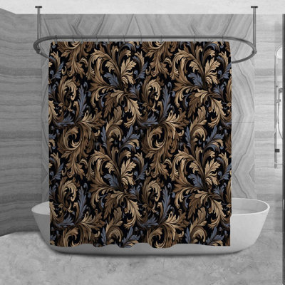 Rideau de douche à motif floral Mikei