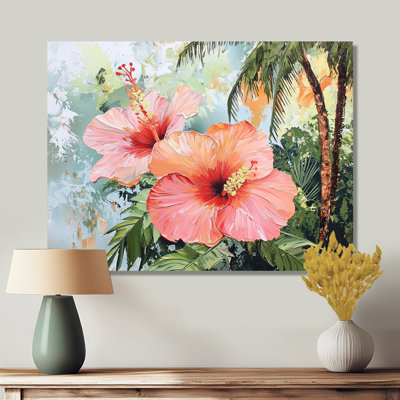 Hibiscus And Palm Trees In Madagascar - Hibiscus Print Wall Art