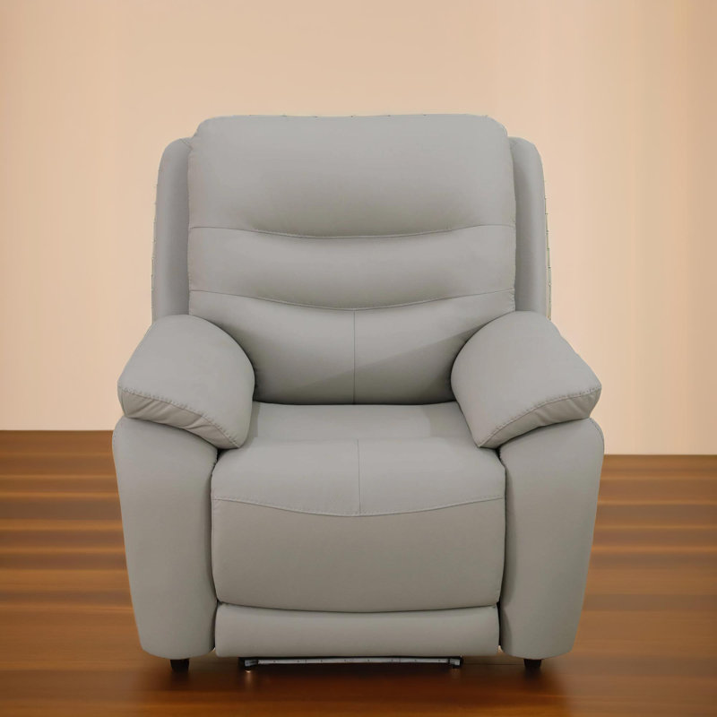 Fauteuil inclinable électrique en cuir vegan gris clair Monarch avec lumières DEL