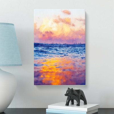 Sea Horizon In Abstract - Wrapped Canvas Painting
