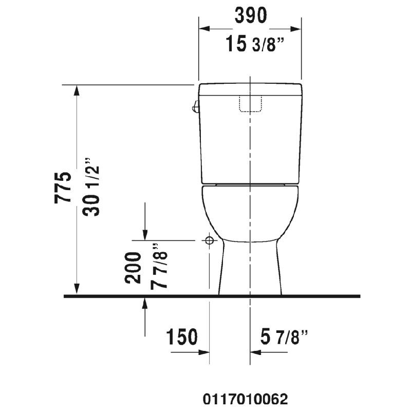 Bol de toilette 1,28 gpf D-Code