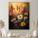 «Wildflowers In Soft Pastels Impressionist II - Wildflowers», reproduction sur toile encadrée