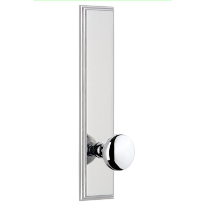 Grandeur Carré Tall Plate Privacy with Fifth Avenue Door Knob