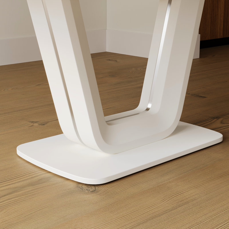 61,62 - 78,74 pouces, table de salle à manger extensible gris et blanc antique, pieds en forme de U, table facile à installer dans un style luxueux et élégant, blanc, capacité de 2 à 6 personnes