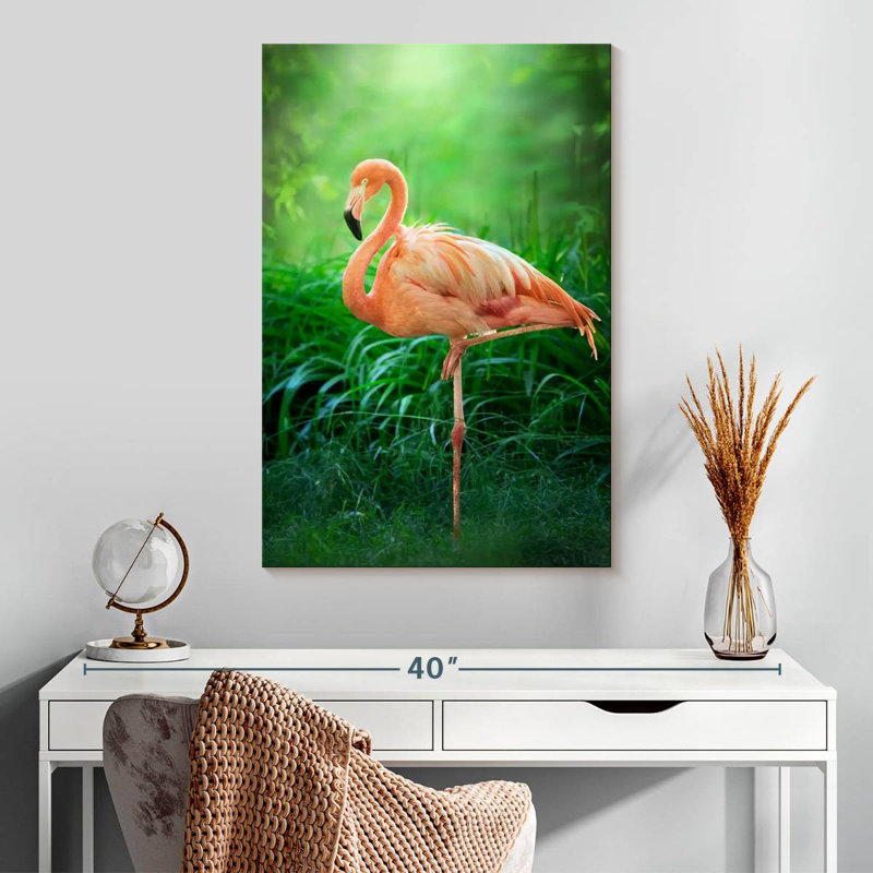 Flamant rose, H 30 po x l 20 po