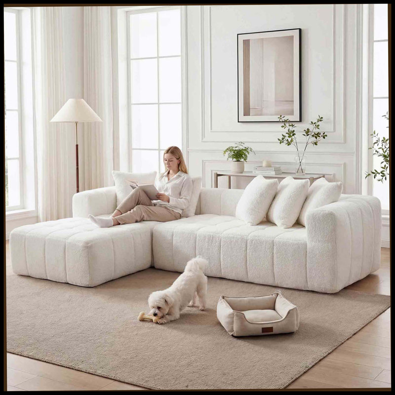 Canapé modulaire 107,9 po Cloud, Blanc