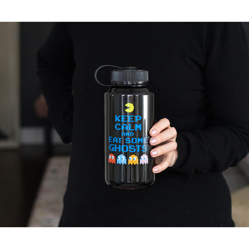Pac-Man «Keep Calm And Eat Some Ghost», bouteille d'eau en plastique | Contient 32 onces