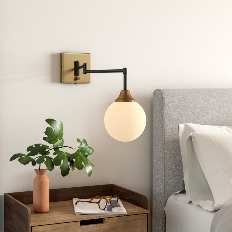Hallas 1-Light Dimmable Swing Arm Sconce