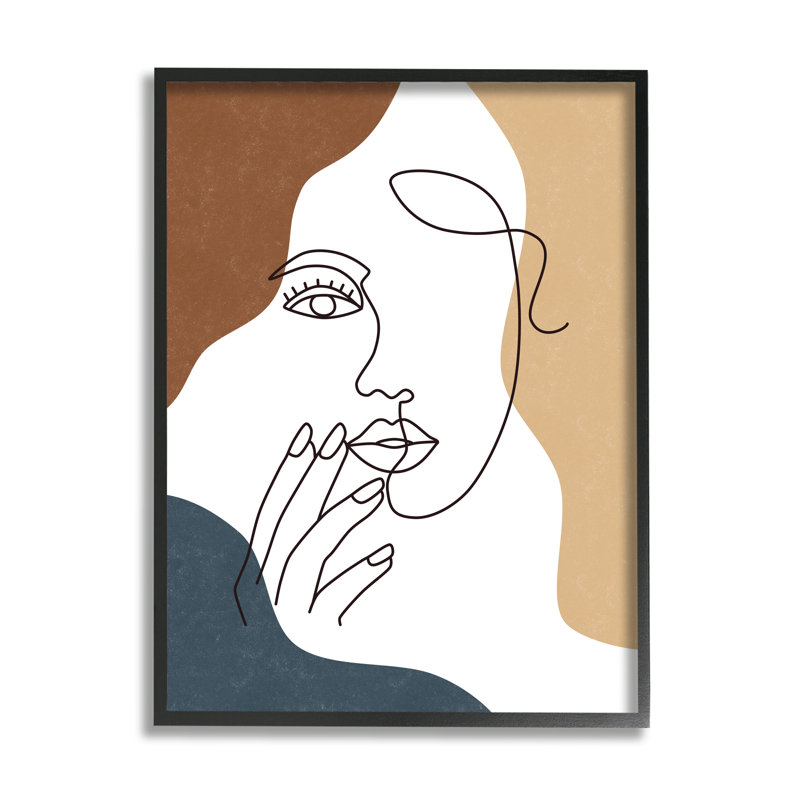 Portrait de femme - Impression sur toile, H 14 po x l 11 po x P 1,5 po, Giclée encadrée noir minuit
