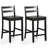Wooden Bar Stools Set of 2 with Ergonomic Backrest and Footrest-865968864