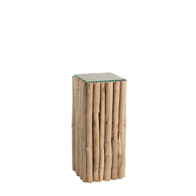 Ohara Glass Top Block End Table