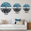 Bleu sarcelle rencontre l'art abstrait gris - horloge murale moderne-60328685