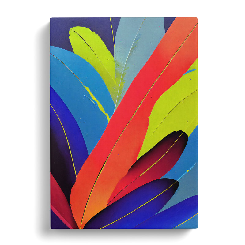 Vibrant Feathers No.6 - Wrapped Canvas, 50cm H x 35cm W x 3cm D