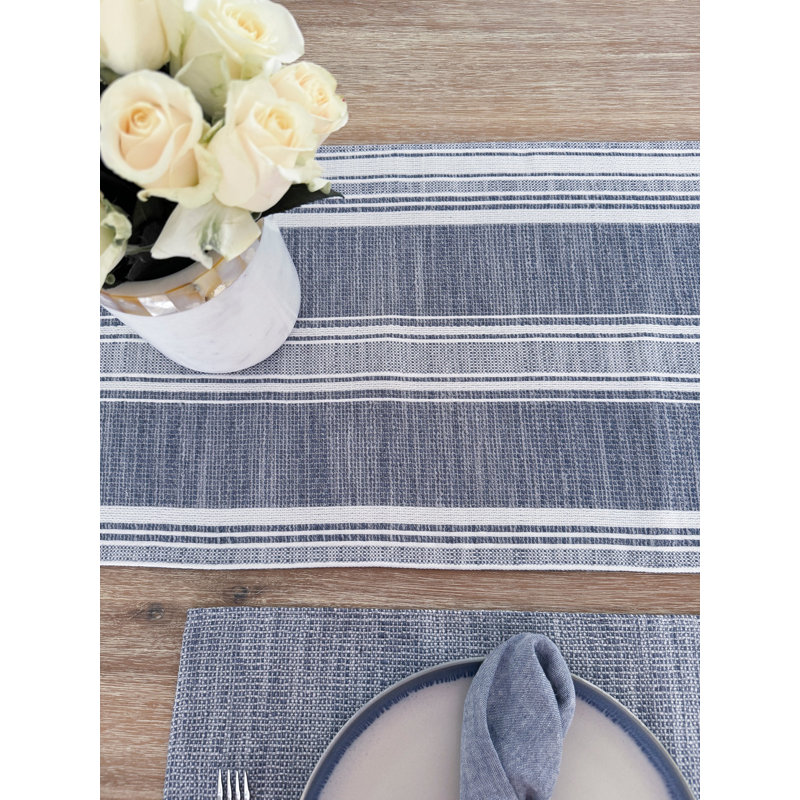 Striped Table Runnner, Indigo