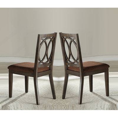 Classic Transitional Style Dining Chairs 2Pc Set With Espresso Finish, Wooden Frame, And Comfortable Brown Upholstery For Elegant Dining