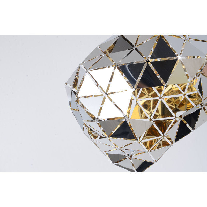 Luminaire suspendu géométrique 1 lumières statement Lovica, H 9 po x l 14,5 po x P 14,5 po