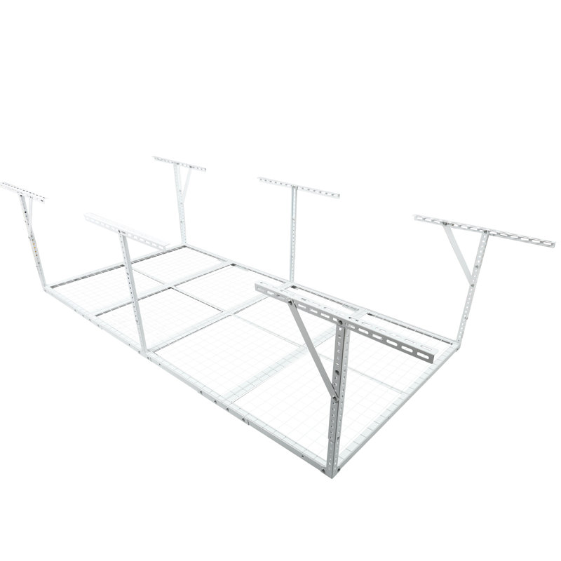 4 x 8 pi de rangement pour garage en métal blanc robuste, 600 lb Capacité, 22 po x 40 po pour le rangement saisonnier des outils dans un support, réglable, pour maximiser les outils