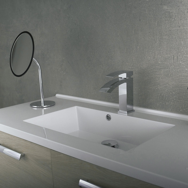 Robinet pour lavabo de salle de bain monotrou en cascade, Chrome