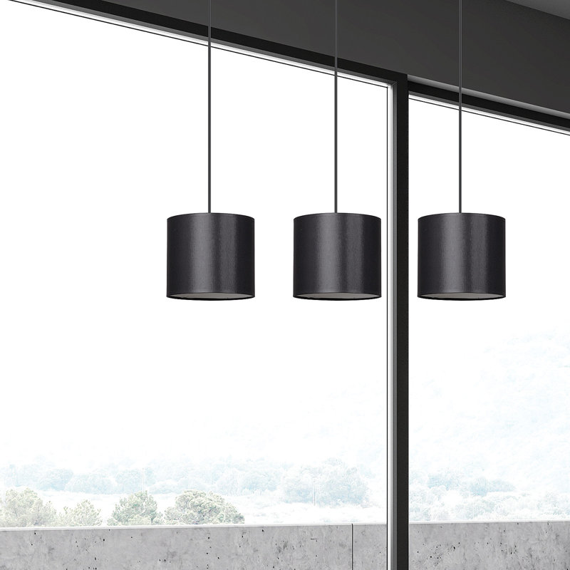 Elisa 3 - Light Black Kitchen Island Pendant, Black