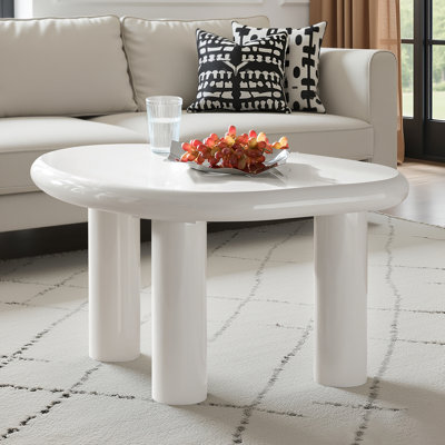 Considine Modern 36.25"W Lacquered Finish Simple Assembly Coffee Table with Adjustable Foot Pads by Latitude Run