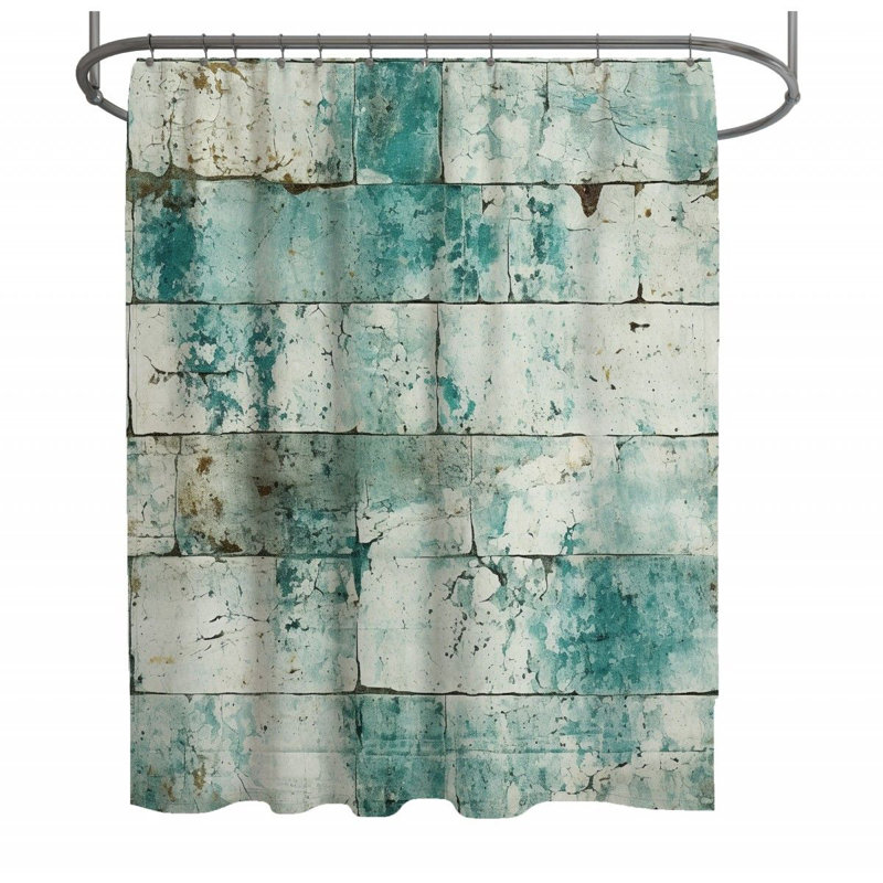 Rideau de douche vieilli - décor de salle de bain traditionnel, H 93 po x l 70 po