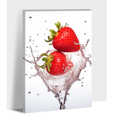 Grand Adriany Kitchen, impressions sur toile, fraise, Splash, affiche, peinture, nourriture moderne, impressions d'art mural, salle à manger, décoration murale, prêt à accrocher, encadré 12 x 16 à 36 x 48 pouces, 28 x 40 pouces