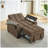 Coffee Single Sleeper Sofa Bed with 6-Position Adjustable Backrest, USB Ports, Cup Holder & Swivel Side Table