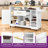 Nixon 53" Rolling Kitchen Cart Island with Solid Wood Tabletop & Power Outlets-1867721755