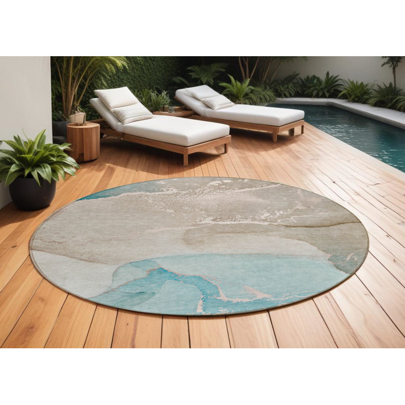 Tapis extérieur rond 8 pi