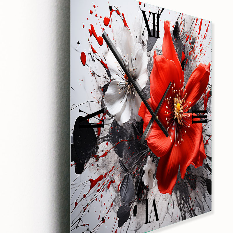 Jalesse - Très grandes horloges murales Abstract Botanicals, H 28 po x l 12 po x P 1 po