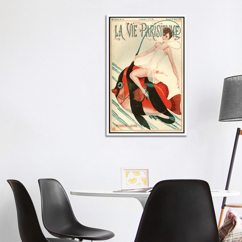 1927 La Vie Parisienne Magazine Cover 1 Piece Wall Art on Canvas, 101.6 cm H x 66.04 cm W, White Framed