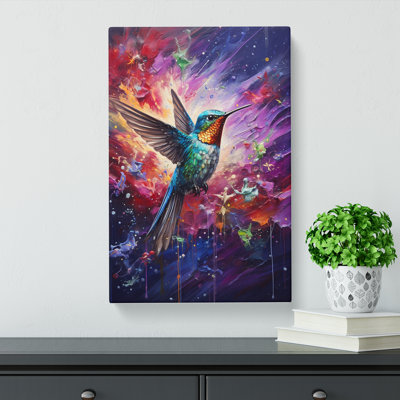 Hummingbird Action - Wrapped Canvas