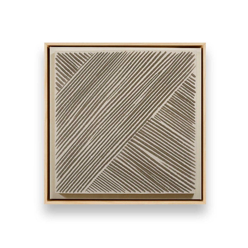 Modern Linear Illusion I Canvas Print, 32.75" H x 32.75" W x 1.75" D, American Maple Floater Framed