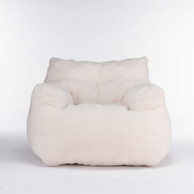Soft Teddy Fabric Tufted Foam Bean Bag Chair, Ergonomic Design For Ultimate Comfort And Stylish Home Decor