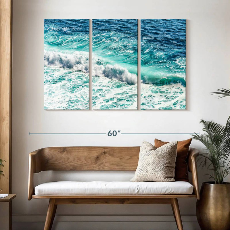 Gillard, vague turquoise sur la plage de Bali, H 32 po x l 50 po