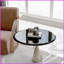 Table basse 24 pouces en verre trempé, bords biseautés épais de 1/2 po - facile à nettoyer et durable pour le salon-262277132-262277134