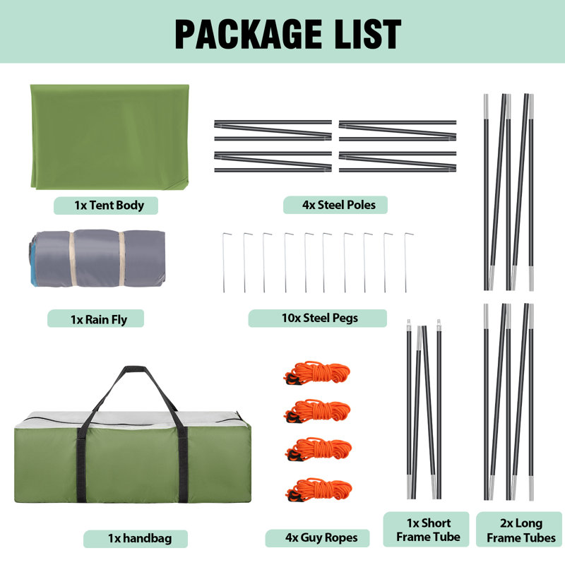 Tente de camping pour 8 personnes, tentes familiales spacieuses pour le camping, randonnée, tente imperméable double couche imperméable 3500mm