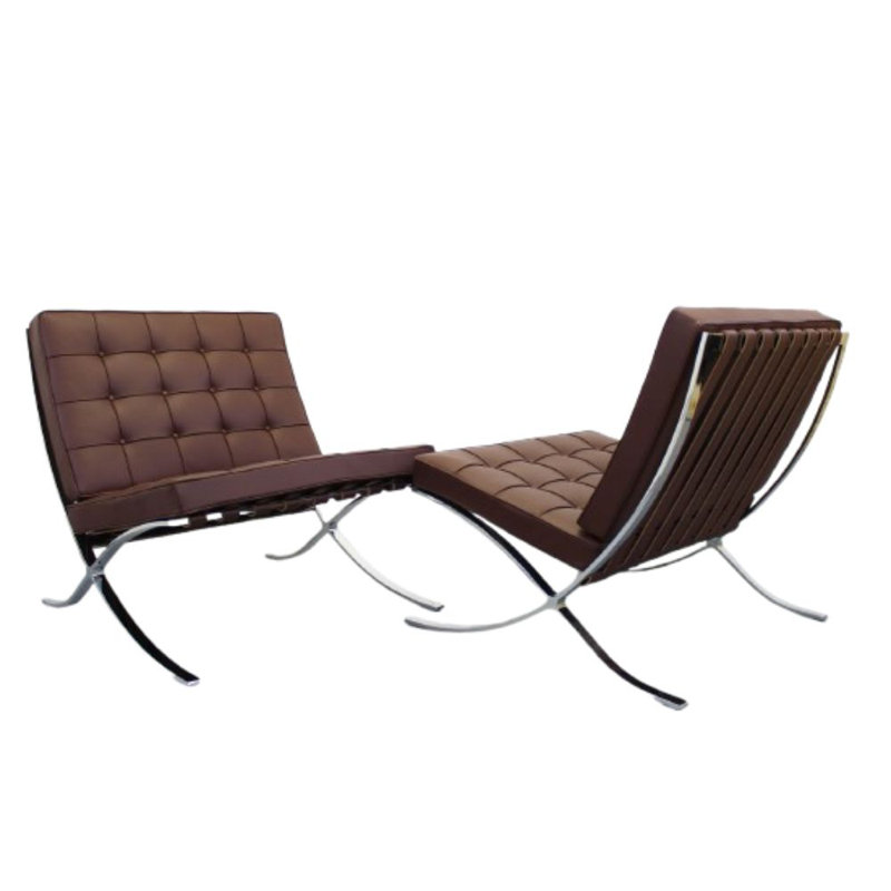 Cruzado Lounge Chair, Dark Brown Faux Leather