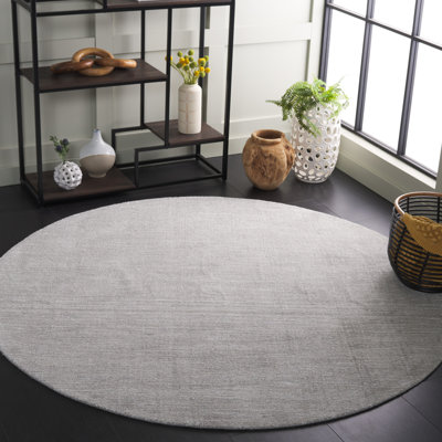 Tapis gris en viscose / polyester / laine tissé à la main Nieberg