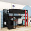 Lit mezzanine en bois avec bureau intégré, tablettes et escalier de rangement Esports-676522570-676522583