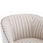Fauteuil demi-tonneau rembourré à rayures