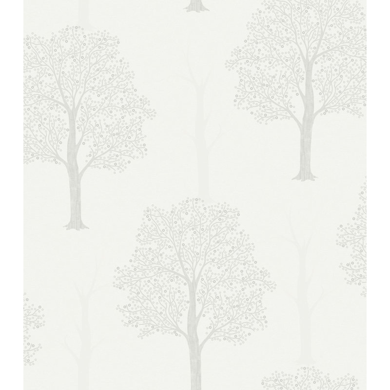 Bouldin Creek 10m L x 53cm W Floral and Botanical Foiled Wallpaper Roll, Grey