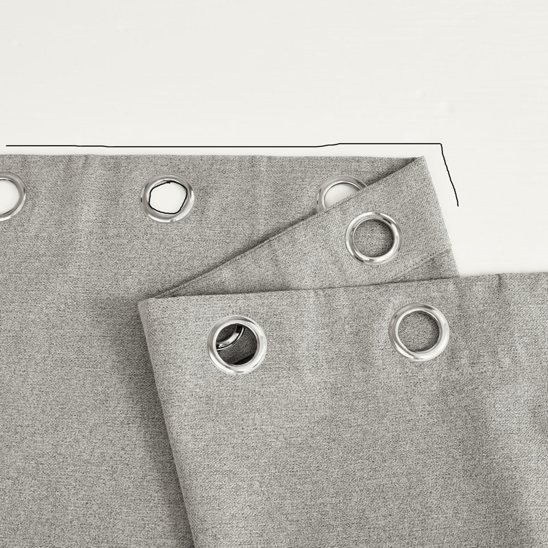 Ayhem Microfiber / Microsuede Blackout Curtain Pair, Beige/Mink, 228cm Width x 274cm Drop