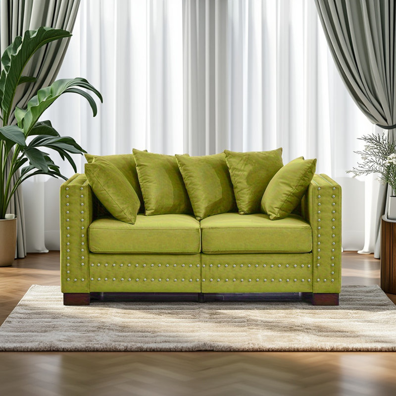 Causeuse en velours Modern, Vert